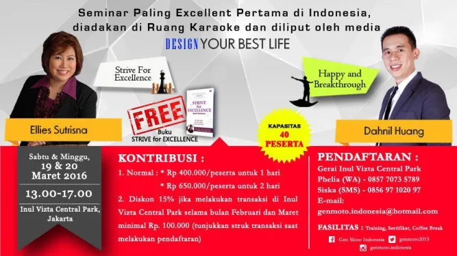 DESIGN YOUR BEST  LIFE, SEMINAR PERTAMA DI KARAOKE!